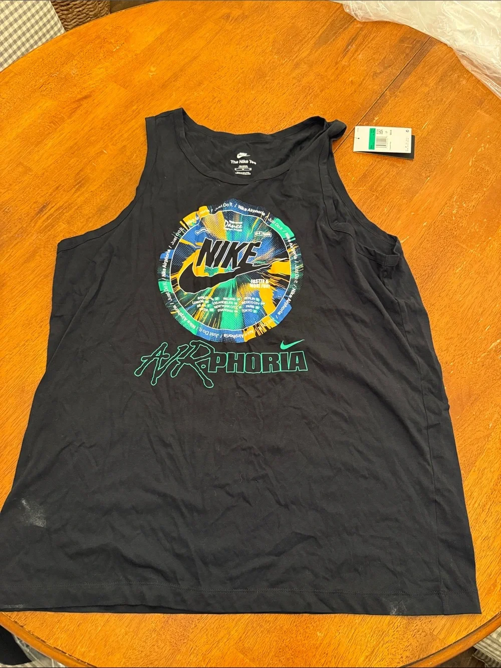 Nike Black Tank with Multicolor Circular Graphic xl